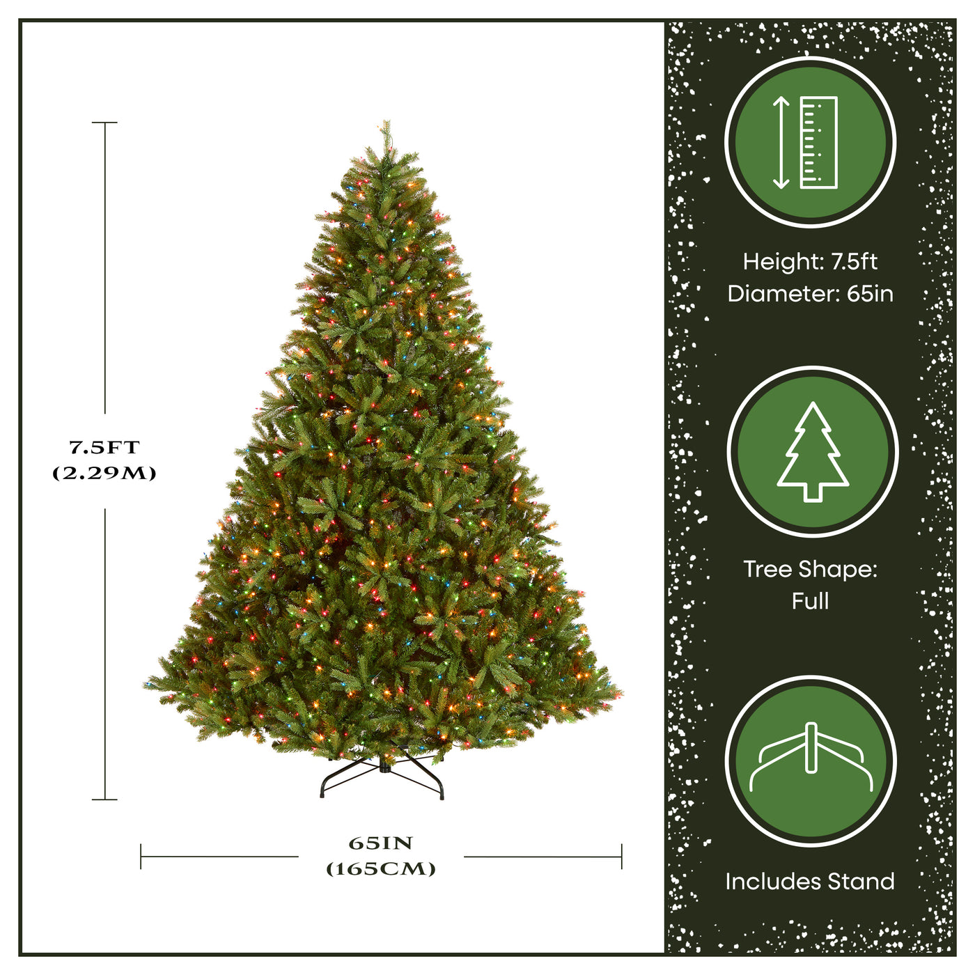 7.5 ft. Pre-Lit Jersey Fraser Fir Tree with Multicolor Lights - National Tree Company
