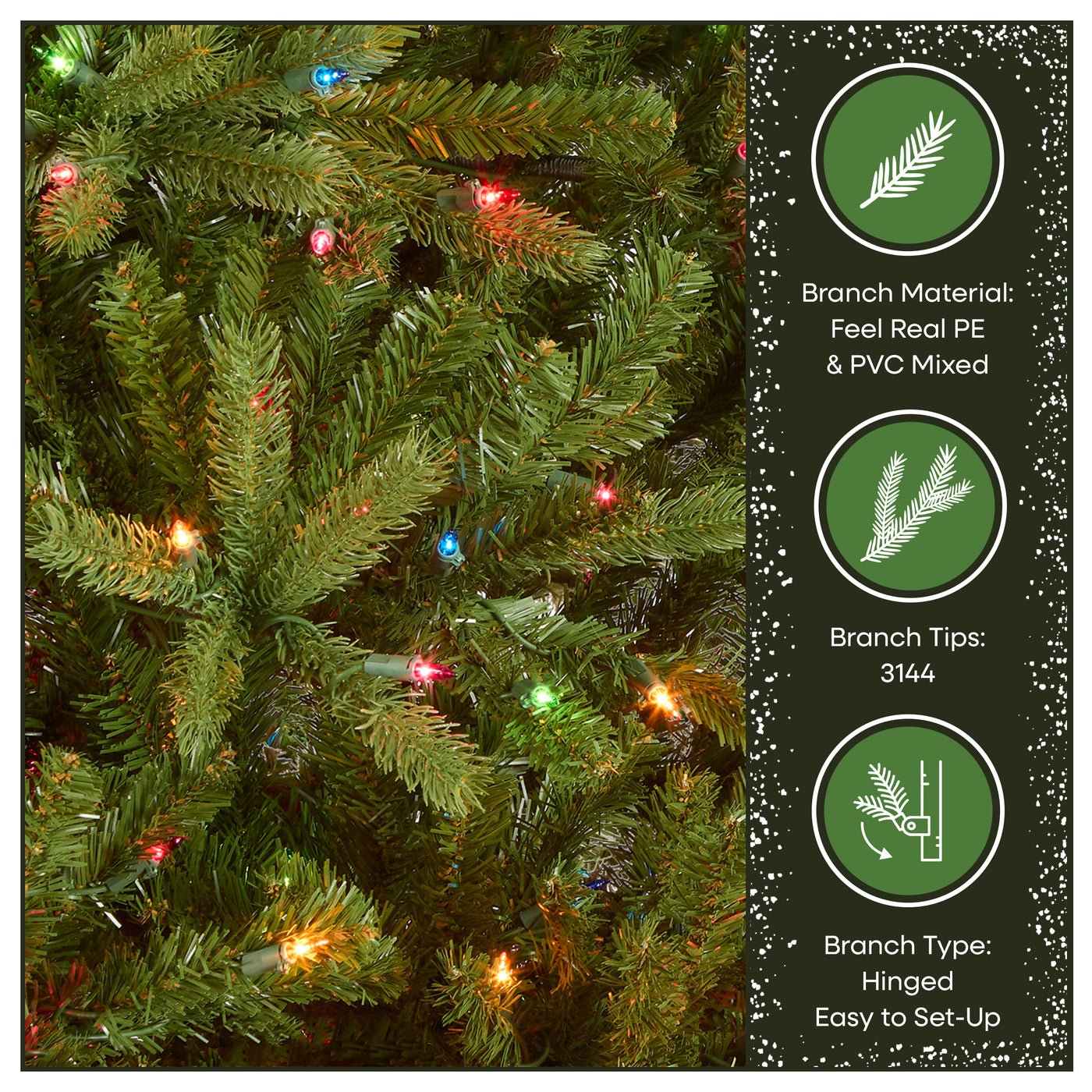 7.5 ft. Pre-Lit Jersey Fraser Fir Tree with Multicolor Lights - National Tree Company