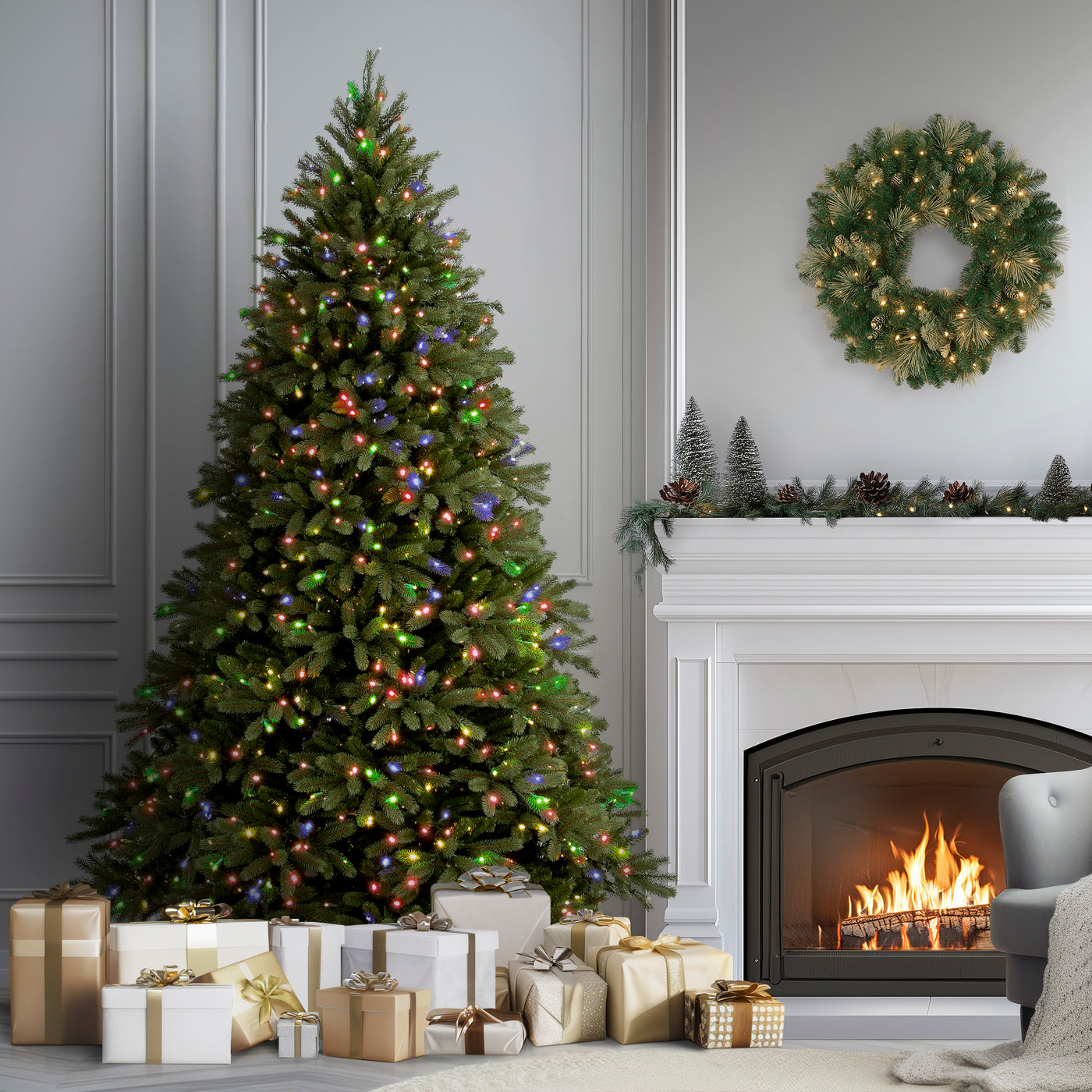 7.5 ft. Pre-Lit Jersey Fraser Fir Tree with Multicolor Lights - National Tree Company