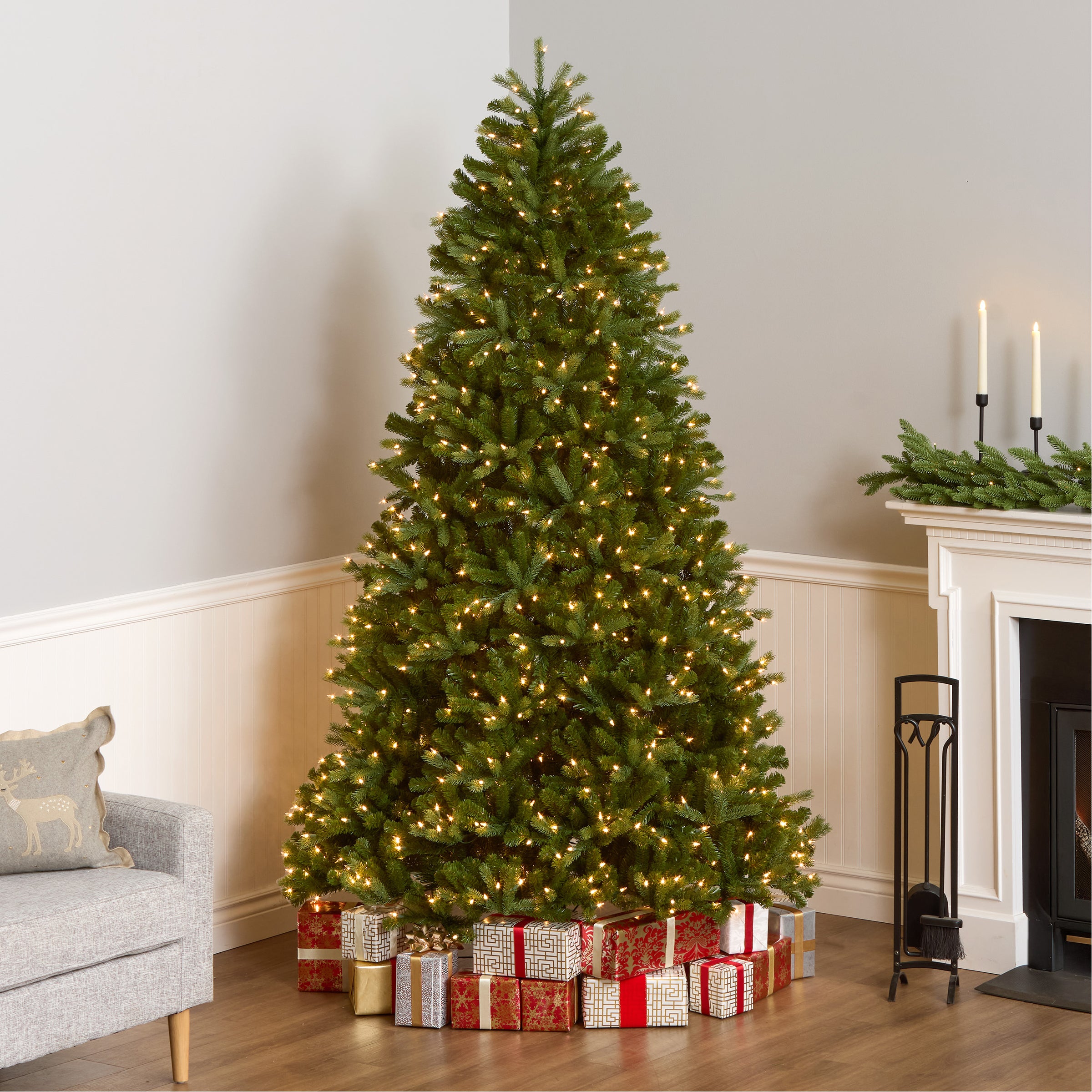 7.5 ft. Pre-Lit Jersey Fraser Fir Medium Tree with Clear Lights
