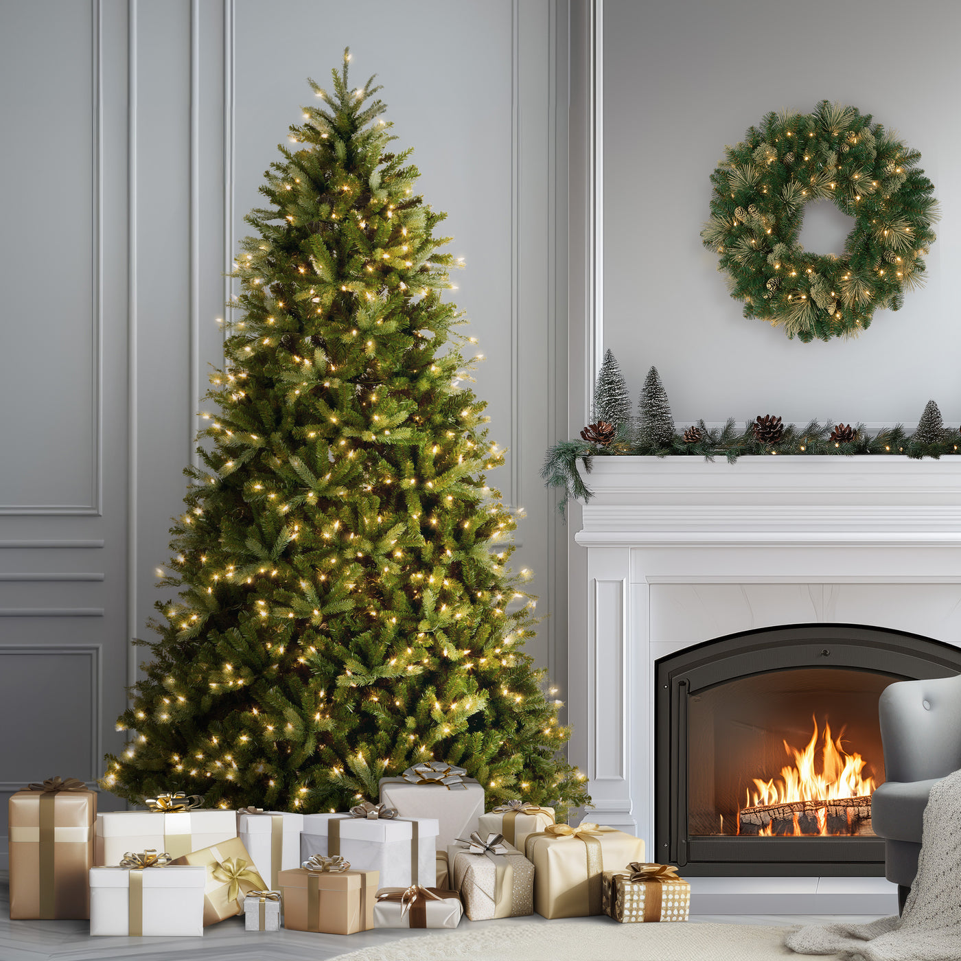 7.5 ft. Pre-Lit Jersey Fraser Fir Medium Tree with Clear Lights - National Tree Company