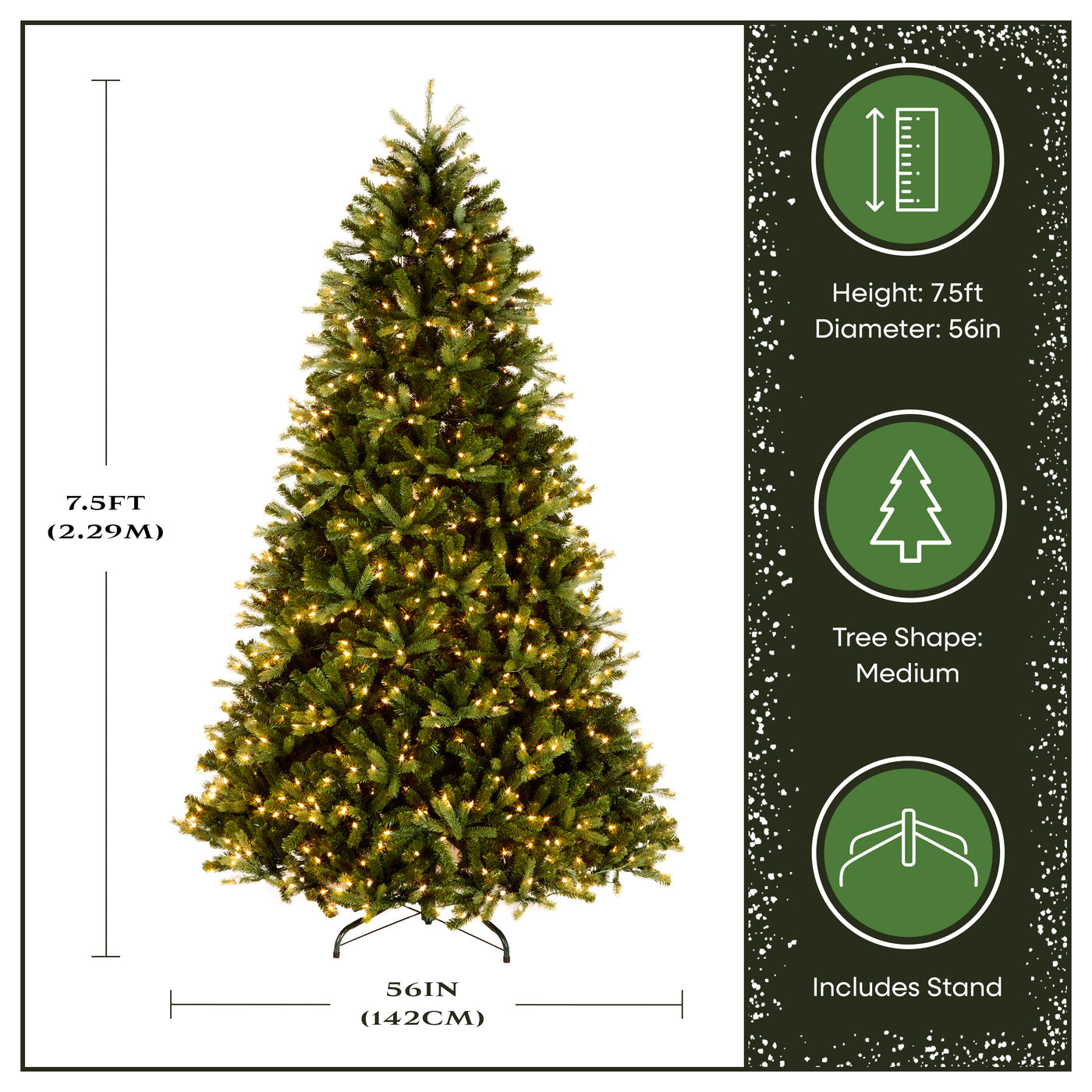 7.5 ft. Pre-Lit Jersey Fraser Fir Medium Tree with Clear Lights - National Tree Company