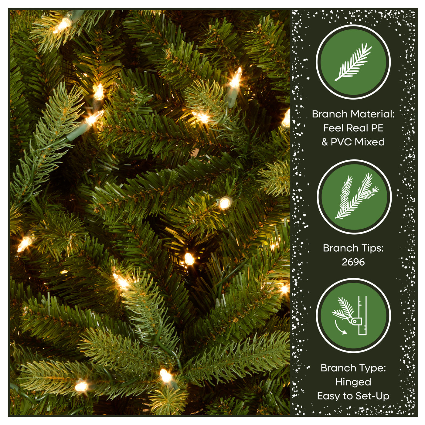 7.5 ft. Pre-Lit Jersey Fraser Fir Medium Tree with Clear Lights - National Tree Company
