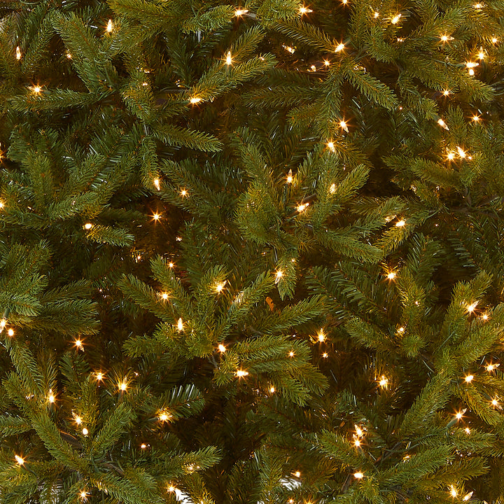 Pre-Lit Medium Artificial Christmas Tree, Green, Jersey Fraser Fir, 'Feel Real', White Lights, Includes Stand, 7.5 Feet
