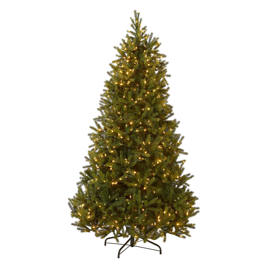 7.5 ft. Pre-Lit Jersey Fraser Fir Medium Hinged Tree with Dual Color LED Lights, Plug-In - National Tree Company
