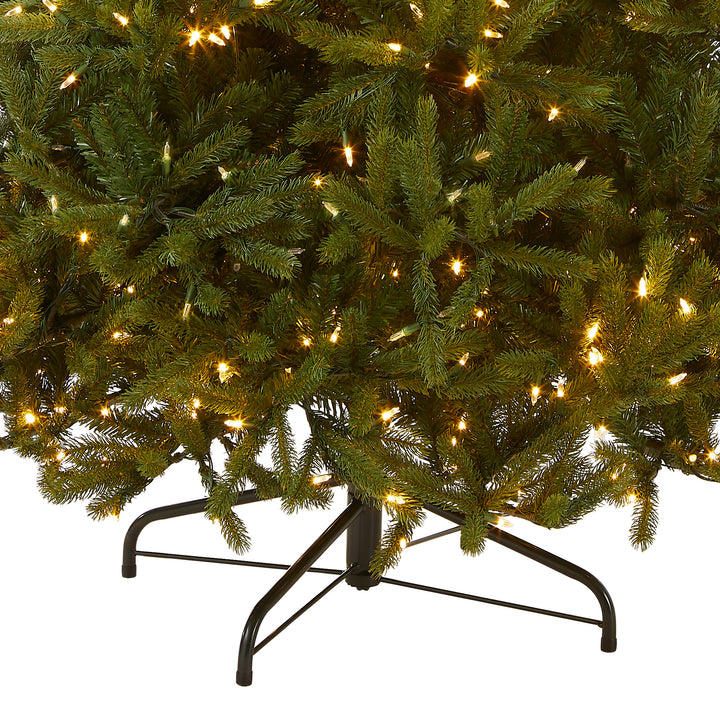 Pre-Lit Medium Artificial Christmas Tree, Green, Jersey Fraser Fir, 'Feel Real', Multi-Color LED Lights, Includes Stand, 7.5 Feet