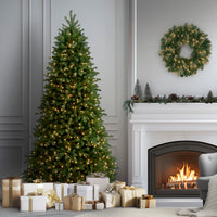 7.5 ft. Pre-Lit Jersey Fraser Fir Slim Tree with Clear Lights, Plug-In - National Tree Company