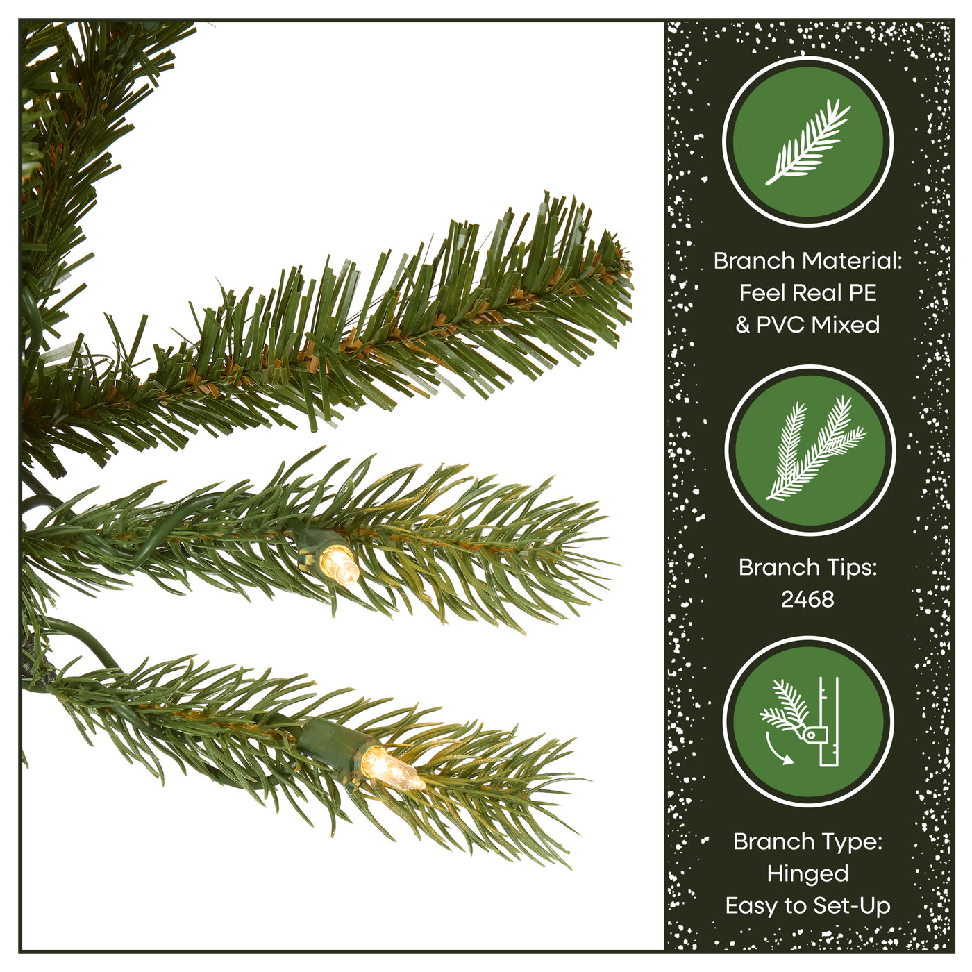 7.5 ft. Pre-Lit Jersey Fraser Fir Slim Tree with Clear Lights, Plug-In - National Tree Company