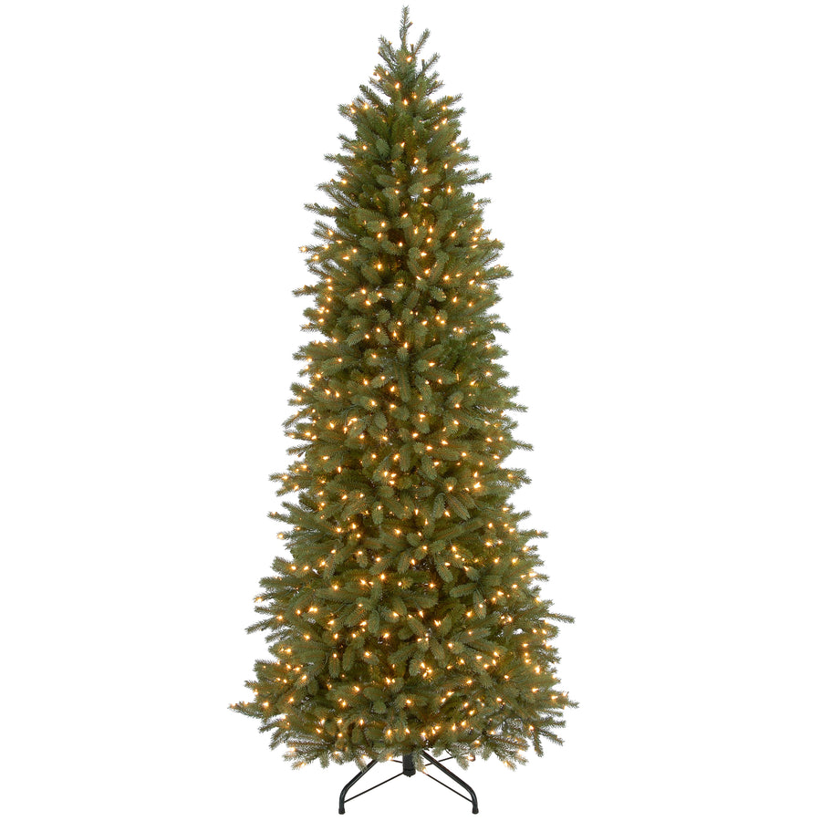 7.5 ft Jersey Fraser Fir Pencil Slim Hinged Tree with Clear Lights - National Tree Company