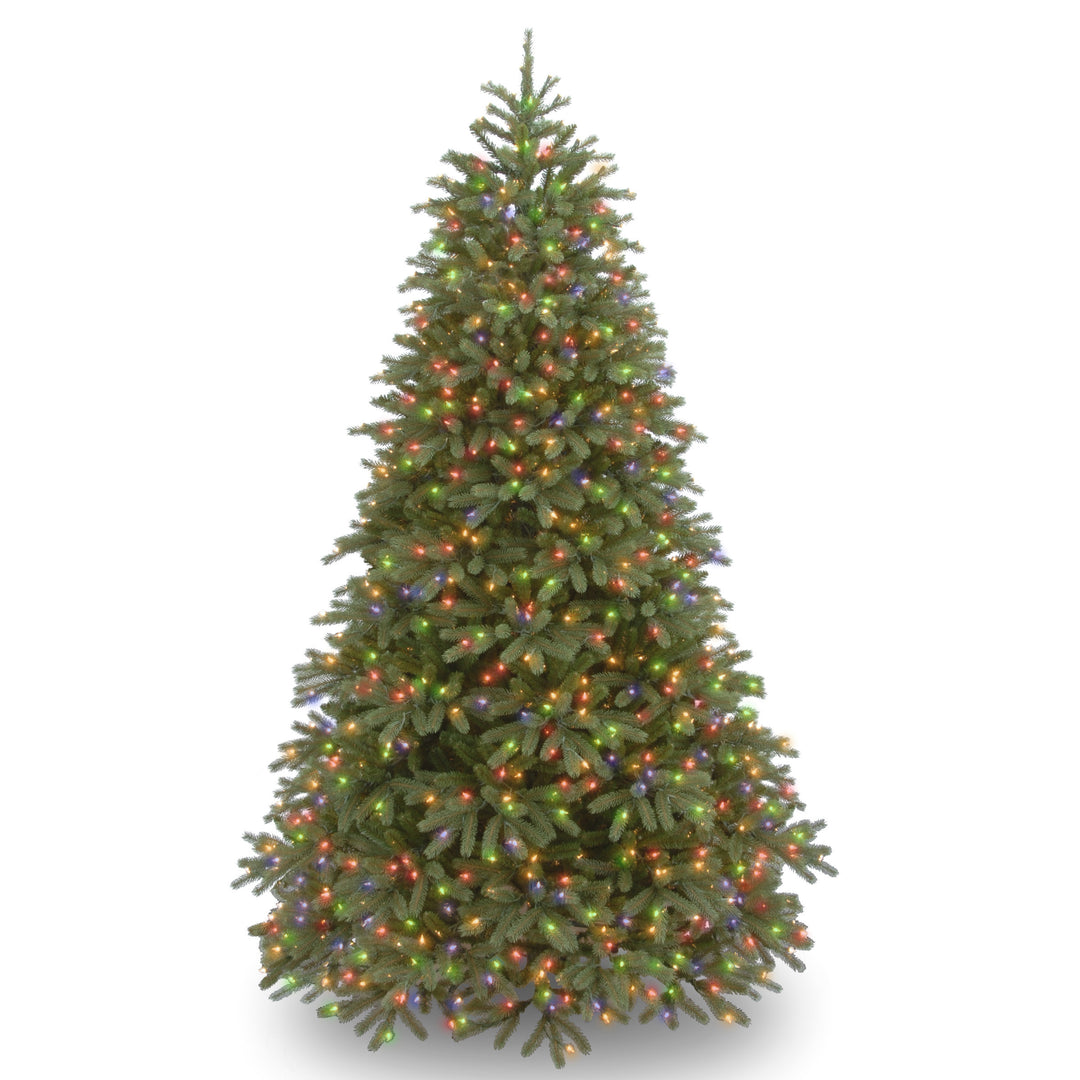 National Tree Company Pre-Lit Artificial Christmas Tree, Green, Jersey Fraser Fir, 'Feel Real', Dual Color LED Lights, Includes Stand and PowerConnect, 7.5 Feet