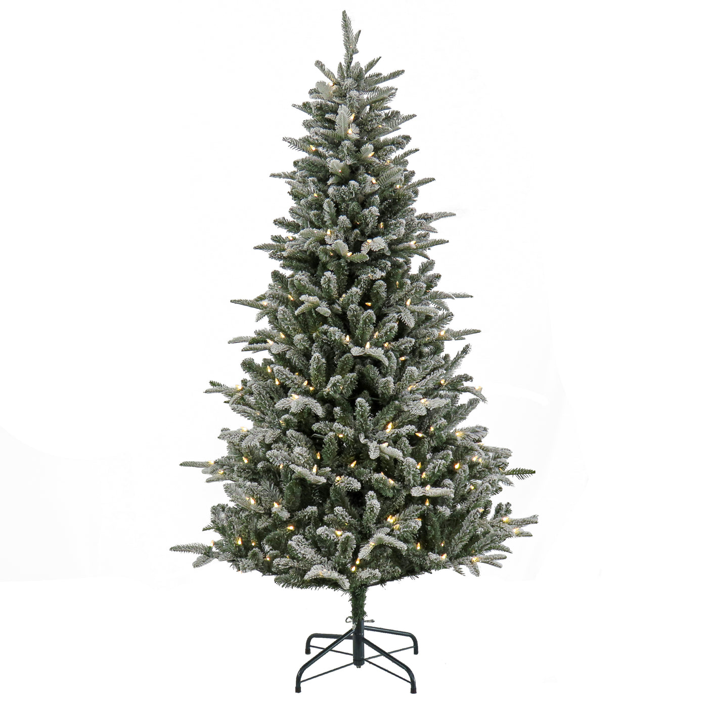 6 ft. Pre-Lit Snowy Libby Fir Tree with LED Lights - National Tree Company