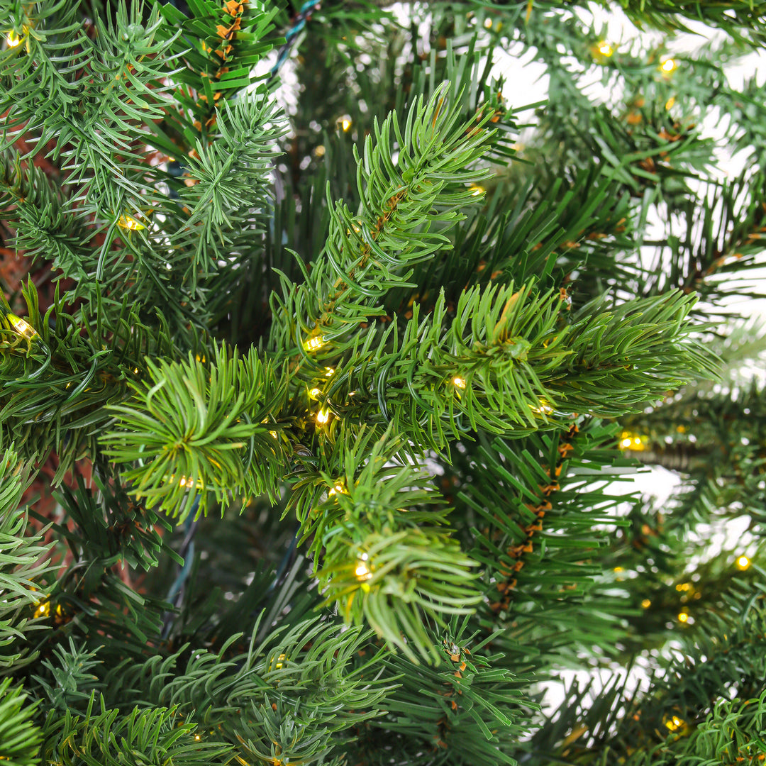 10ft Pre-lit Artificial Feel Real Lark Pine Medium Hinged Tree, 5320 Warm White LED Rice Lights- UL