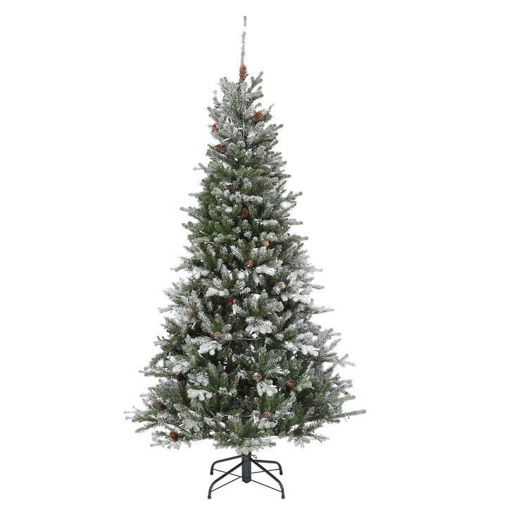 6.5 ft Snowy Morgan Spruce Slim Tree with Clear Lights