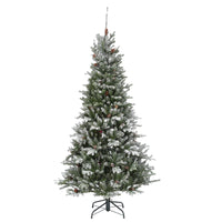 6.5 ft. Pre-Lit Snowy Morgan Spruce Slim Tree with Clear Lights - National Tree Company