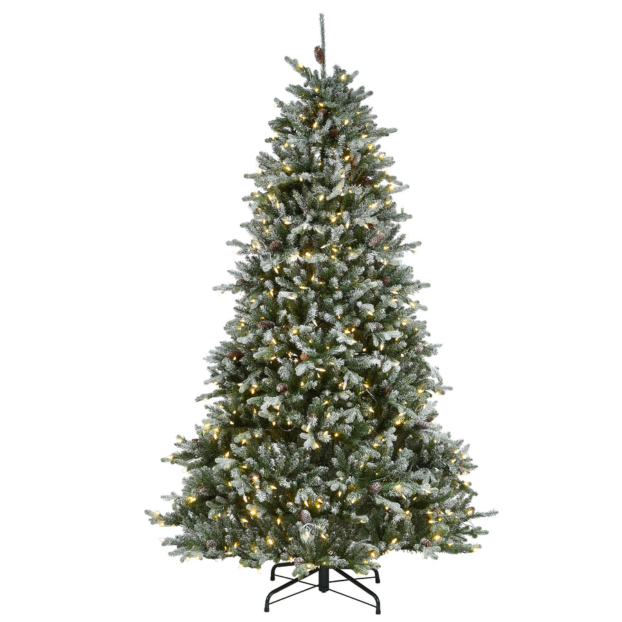 7.5 ft. Pre-Lit Snowy Morgan Spruce Tree with Dual Color LED Lights - National Tree Company