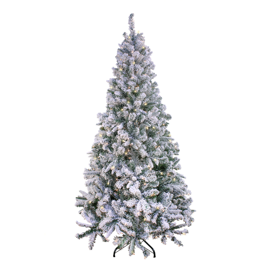 6.5 ft. Snowy Mixed Pine Tree with Clear Lights