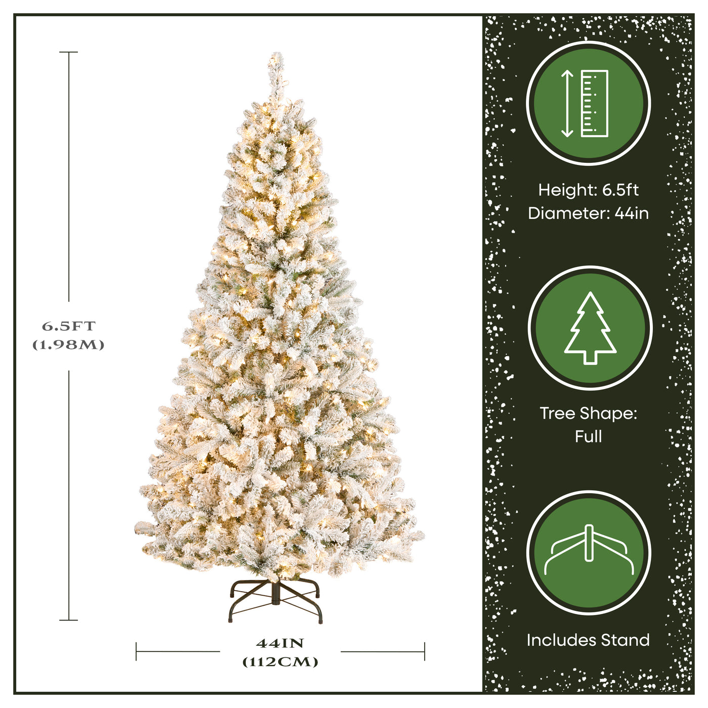 6.5 ft. Pre-Lit Snowy Mixed Pine Tree with Clear Lights - National Tree Company