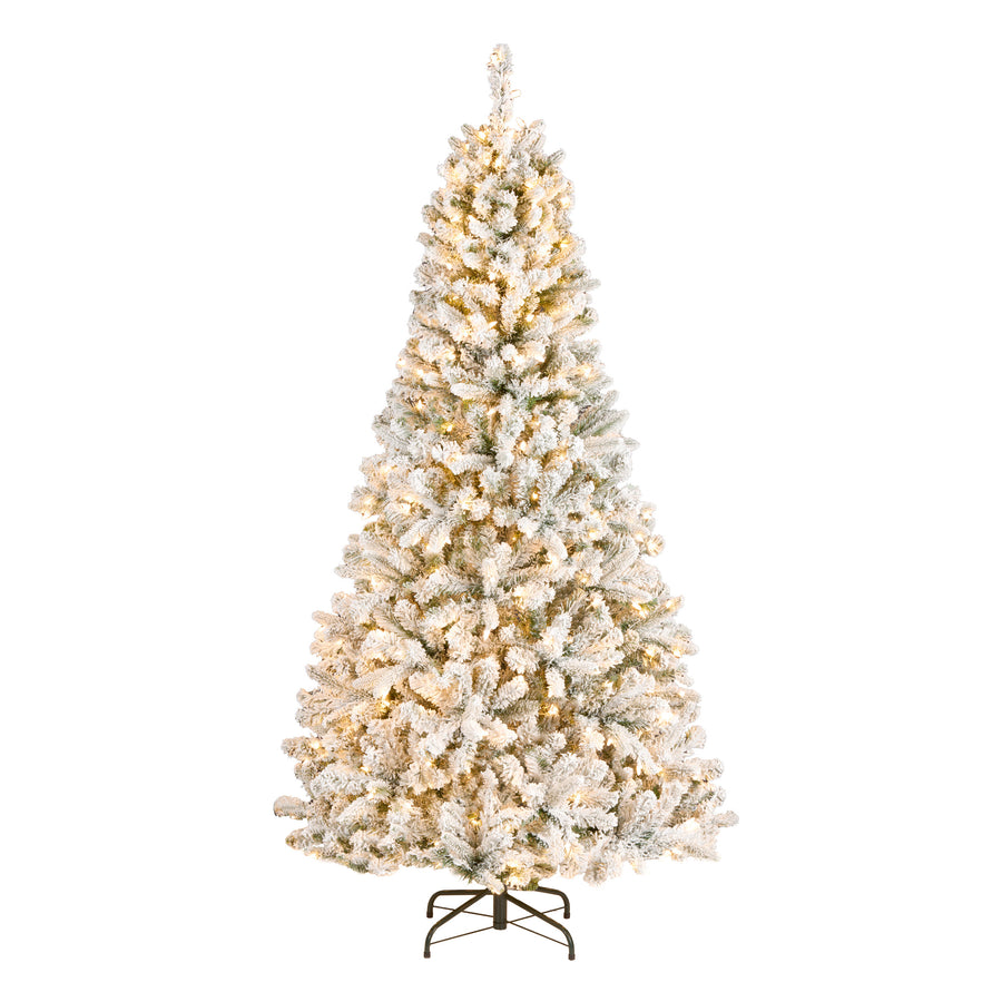 6.5 ft. Pre-Lit Snowy Mixed Pine Tree with Clear Lights - National Tree Company