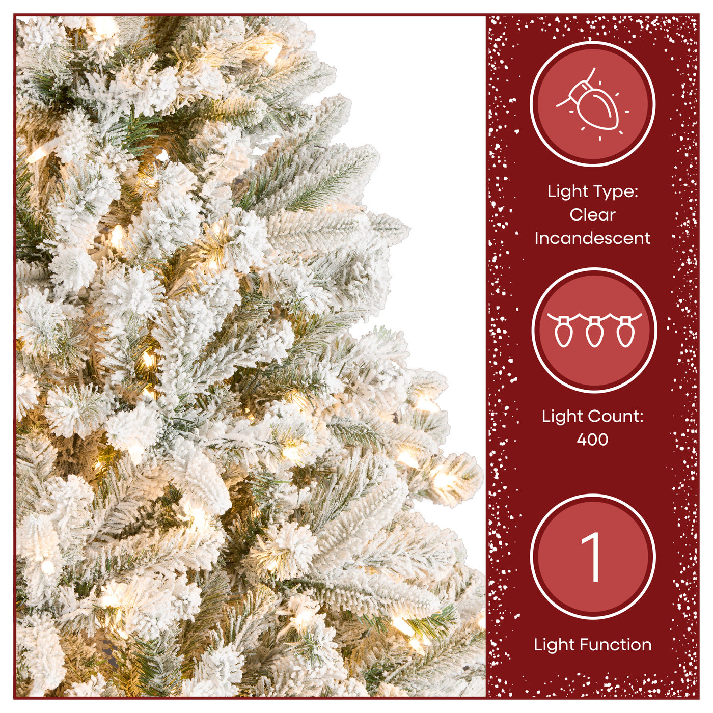 6.5 ft. Pre-Lit Snowy Mixed Pine Tree with Clear Lights - National Tree Company