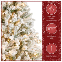 6.5 ft. Pre-Lit Snowy Mixed Pine Tree with Clear Lights - National Tree Company