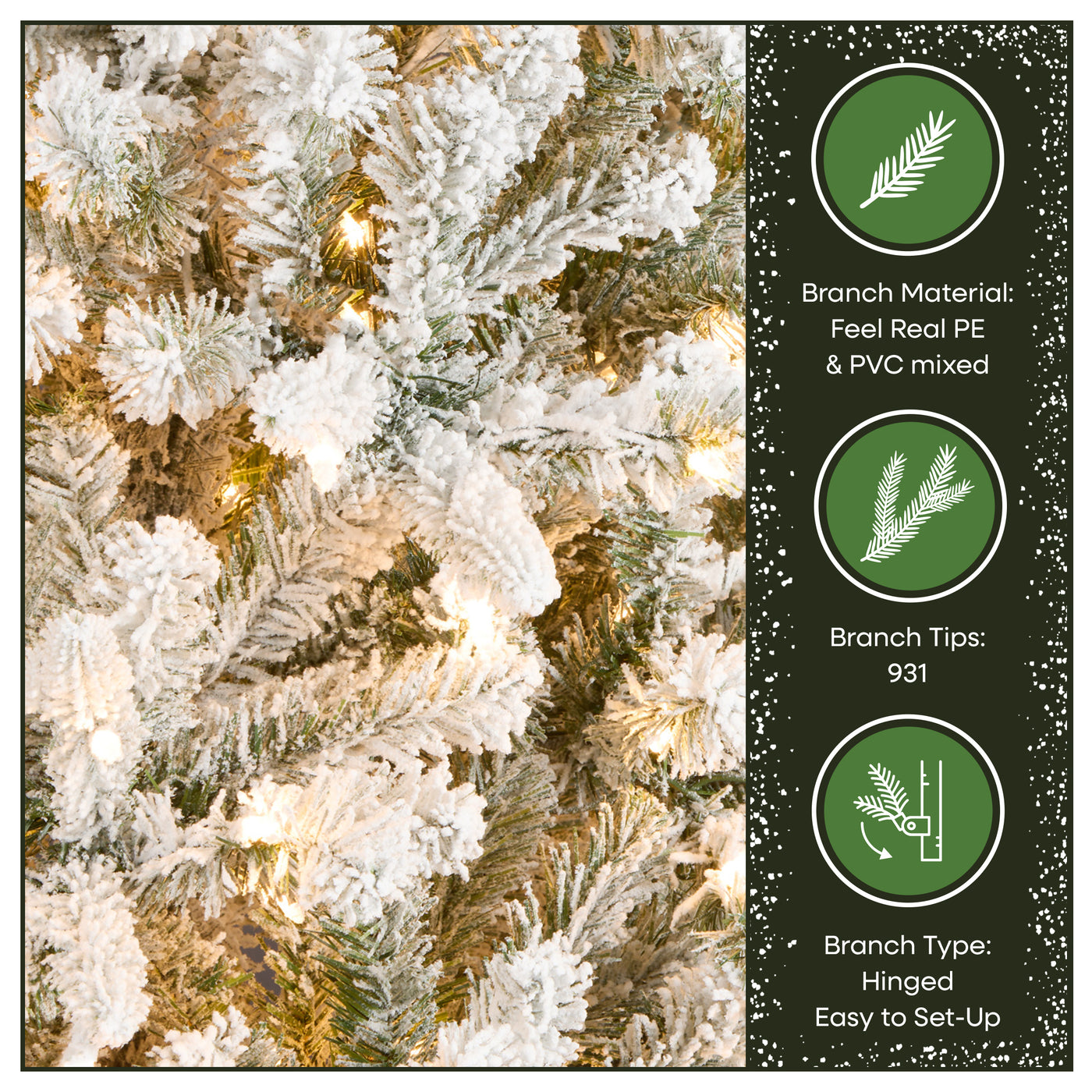 6.5 ft. Pre-Lit Snowy Mixed Pine Tree with Clear Lights - National Tree Company