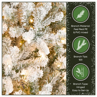6.5 ft. Pre-Lit Snowy Mixed Pine Tree with Clear Lights - National Tree Company