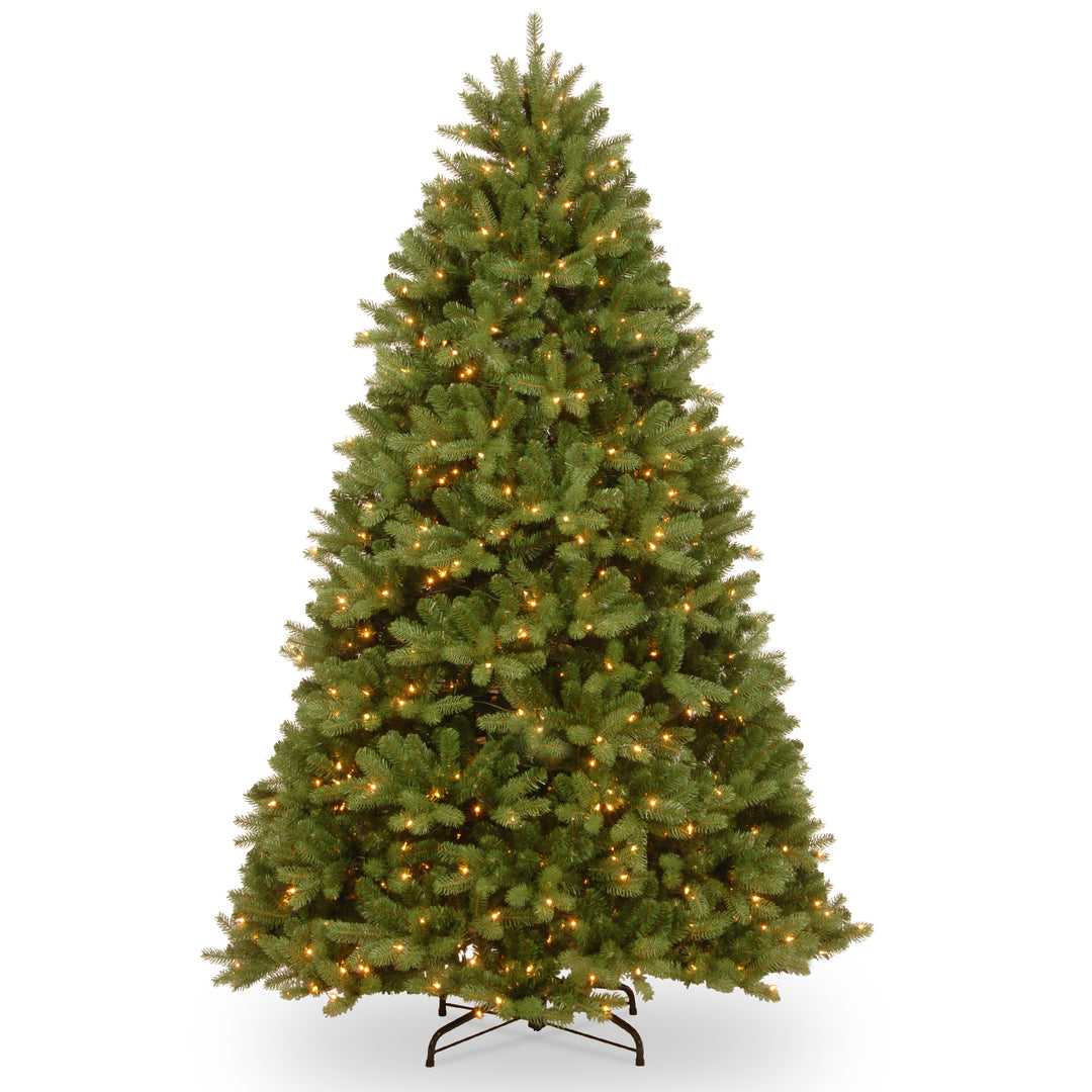 Pre-Lit 'Feel Real' Artificial Christmas Tree, Newberry Spruce, Green, Dual Color LED Lights, Includes Stand, 6.5 Feet