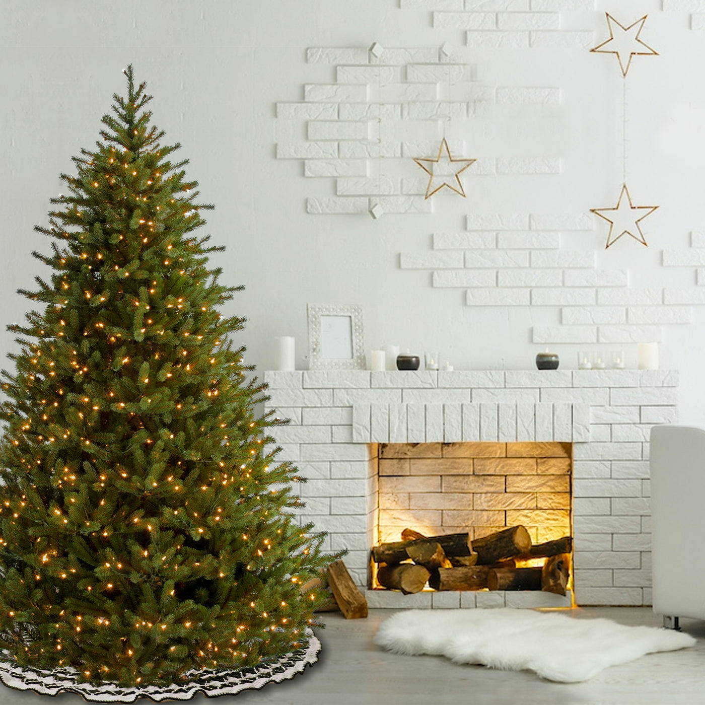 9ft. Pre-Lit Norway Hinged Tree with Clear Lights - National Tree Company
