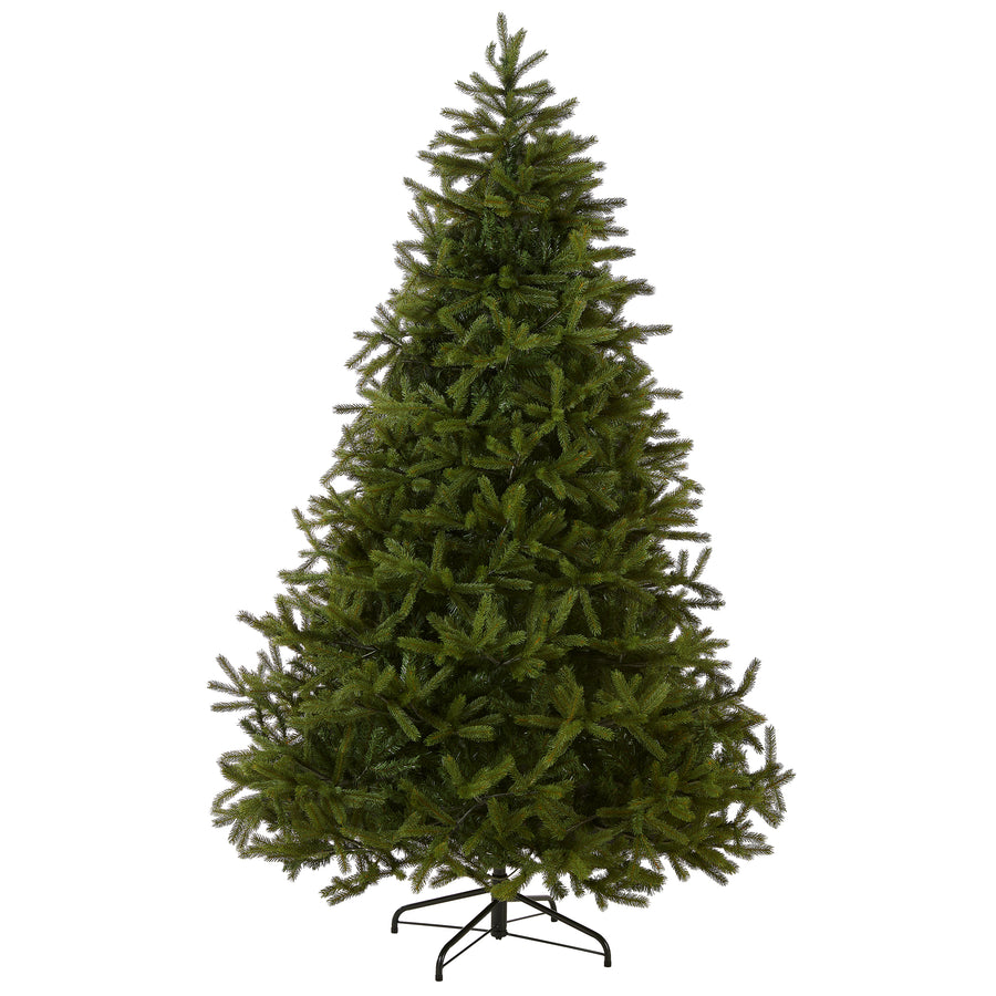 Traditional Frosted Pre-Lit Artificial Spruce Christmas Tree with Stand, Pine Cones, Faux Berries The Holiday Aisle Size: 9' H