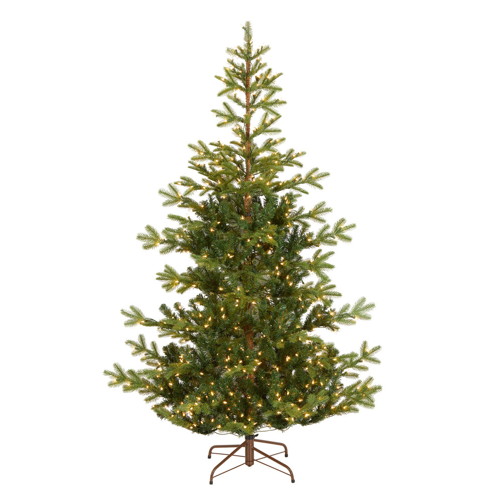 6.5 ft. Pre-Lit Norwegian Spruce Tree with Clear Lights, Plug-In ...