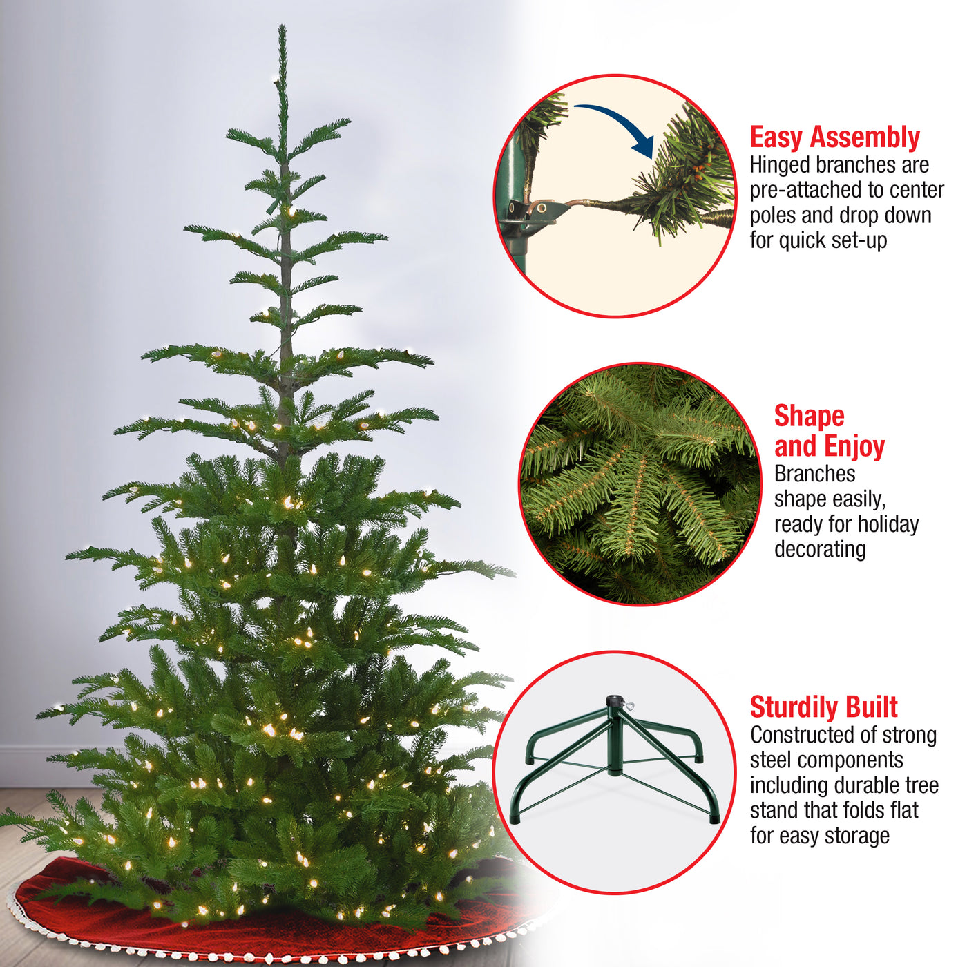 7.5 ft. Norwegian Spruce Tree with Clear Lights - National Tree Company
