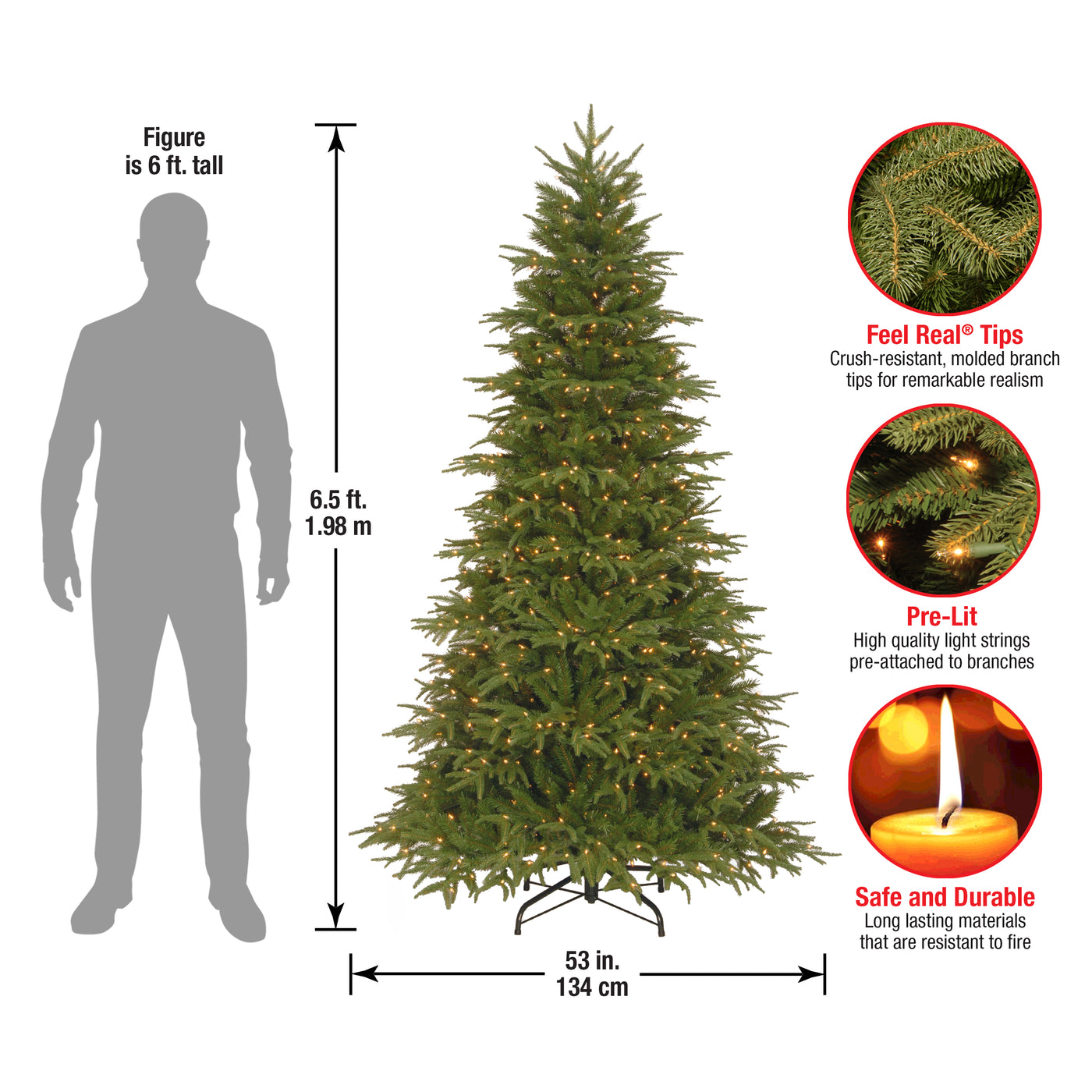 6.5 ft. Pre-Lit Northern Frasier Fir Tree with Clear Lights - National Tree Company