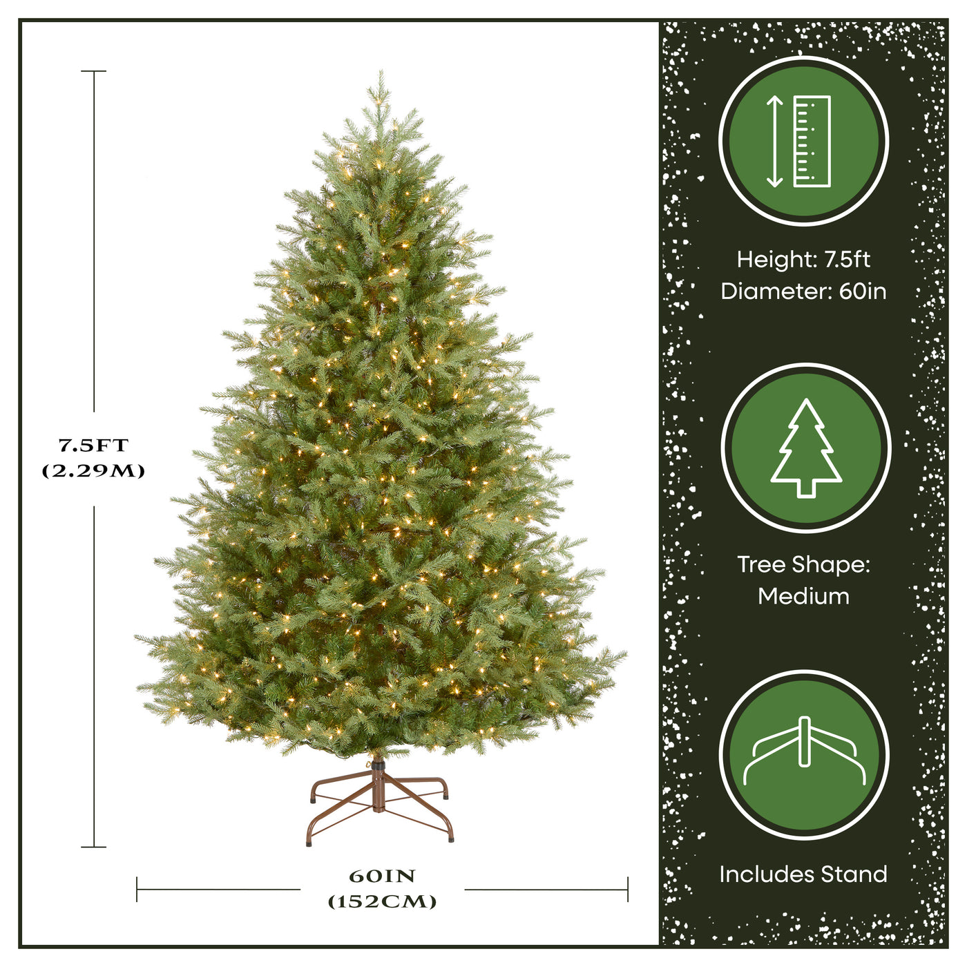 7.5 ft. Pre-Lit Nordic Spruce Medium Tree with Clear Lights - National Tree Company
