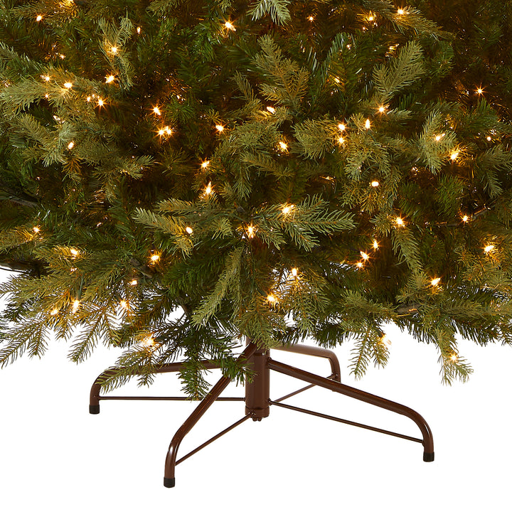 Pre-Lit 'Feel Real' Artificial Medium Christmas Tree, Green, Nordic Spruce, White Lights, Includes Stand, 7.5 feet