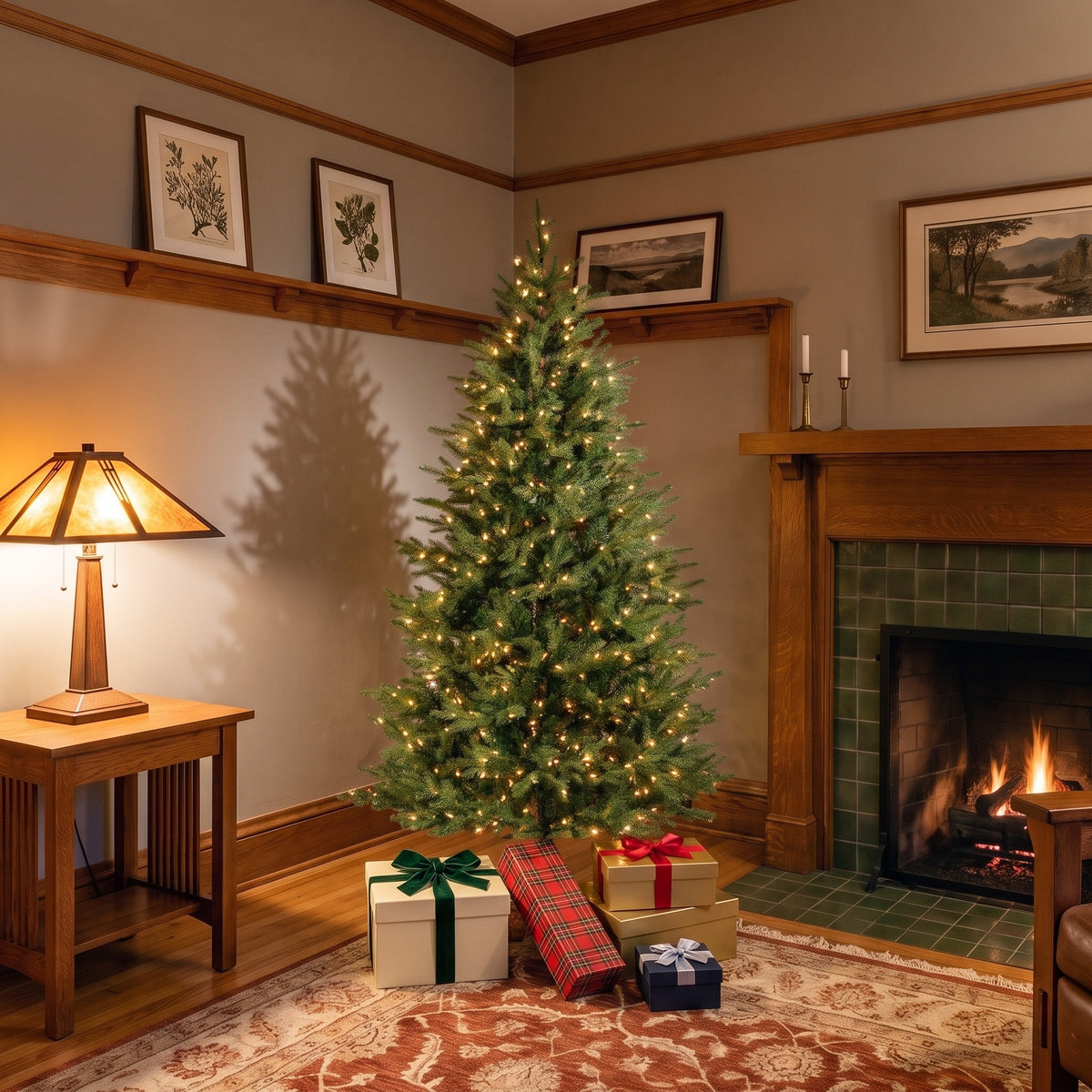 6.5 ft. Pre-Lit Nordic Spruce Slim Tree with Clear Lights - National Tree Company