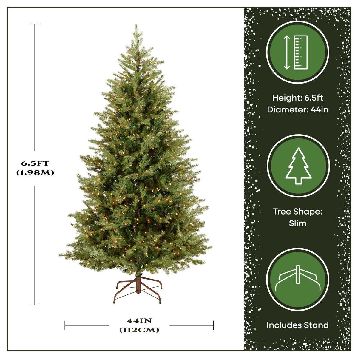 6.5 ft. Pre-Lit Nordic Spruce Slim Tree with Clear Lights - National Tree Company