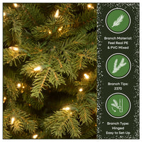 6.5 ft. Pre-Lit Nordic Spruce Slim Tree with Clear Lights - National Tree Company