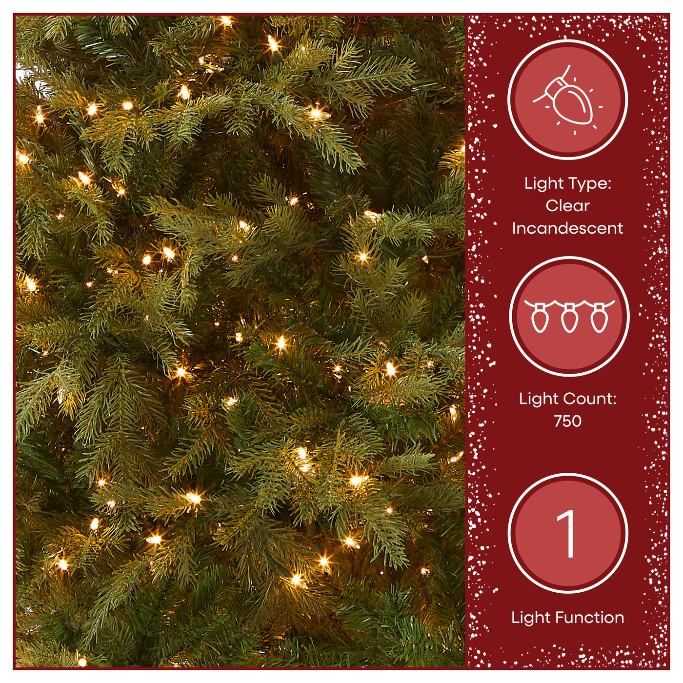 7.5 ft. Pre-Lit Nordic Spruce Slim Tree with Clear Lights, Plug-In - National Tree Company