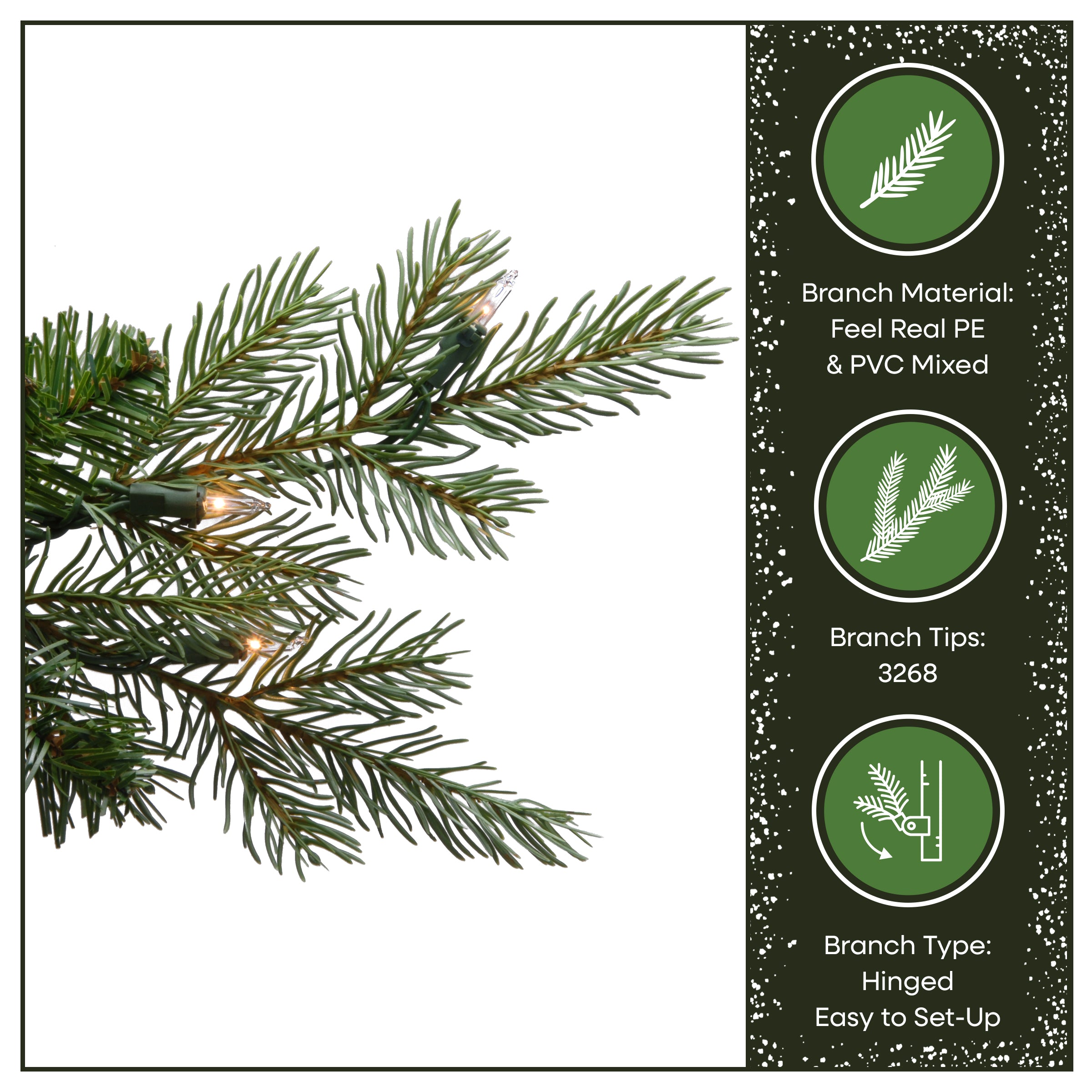 7.5 ft. Pre-Lit Nordic Spruce Slim Tree with Clear Lights, Plug-In