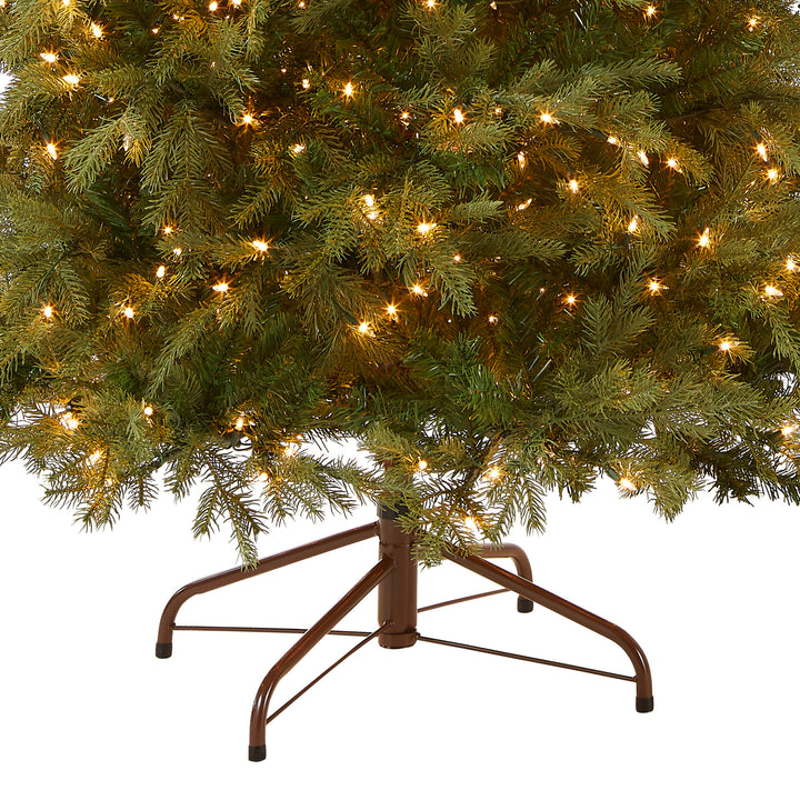 Pre-Lit 'Feel Real' Artificial Slim Christmas Tree, Green, Nordic Spruce, White Lights, Includes Stand, 7.5 feet