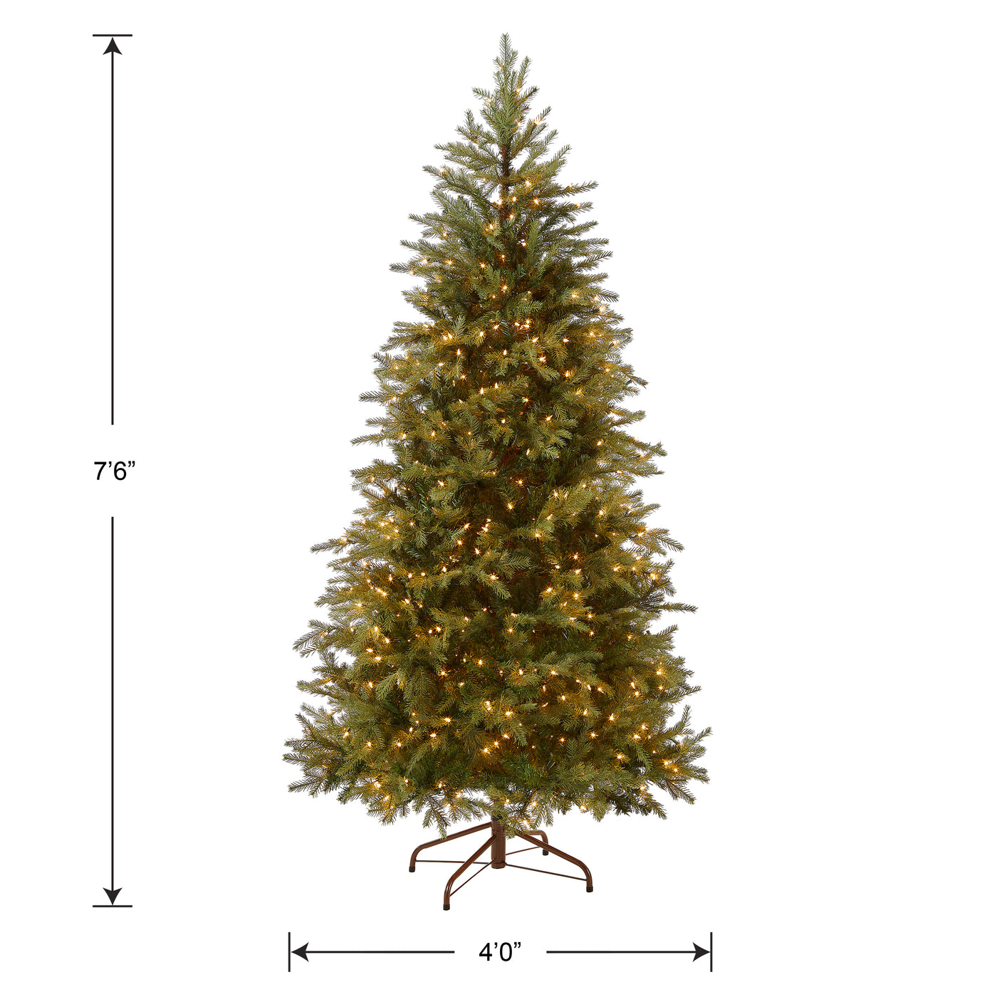 7.5 ft. Pre-Lit Nordic Spruce Slim Tree with Clear Lights - National Tree Company