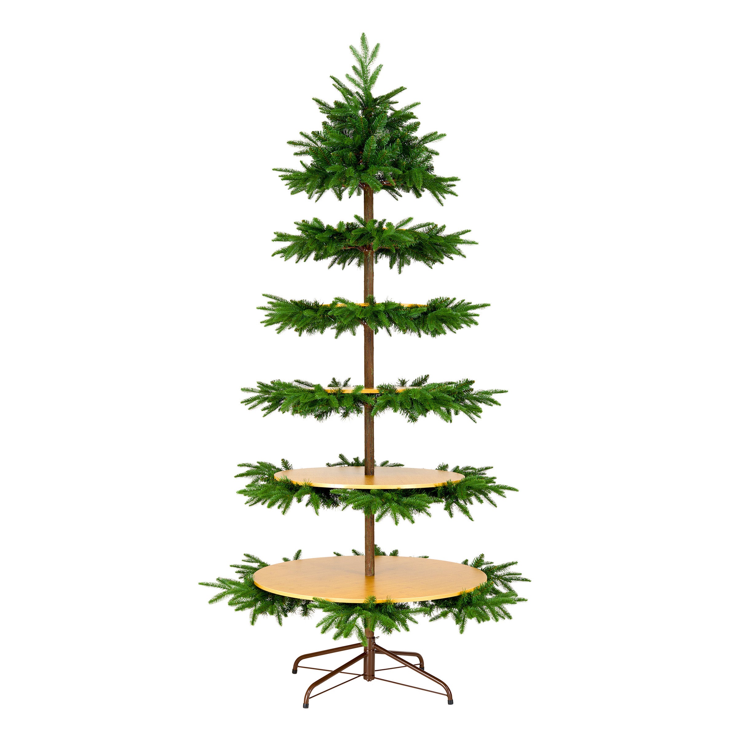 7.5 ft. Platform Slim Tree with Shelves · National Tree Company