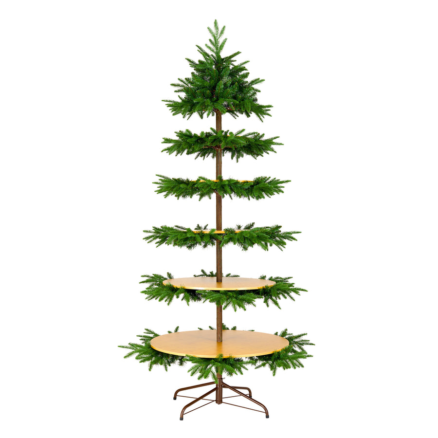 7.5 ft. Platform Slim Tree with Shelves - National Tree Company