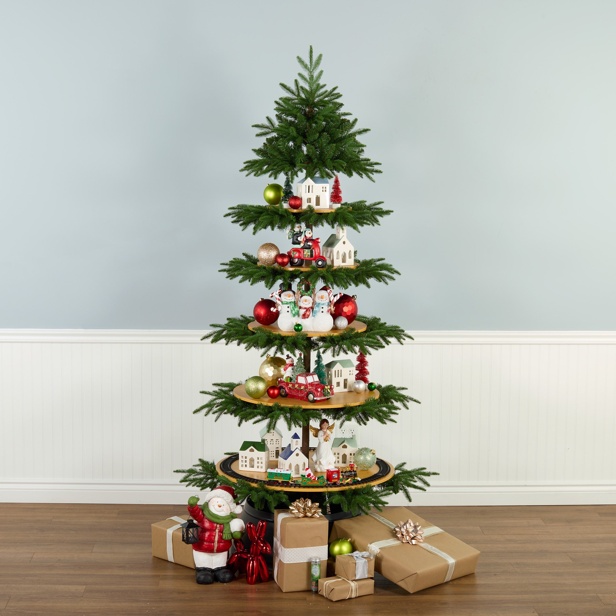 新品未使用 National Tree Company クリスマスツリー 7ft 7 ft. Pre-Lit North Valley Spruce Tree with 700 Clear Lights