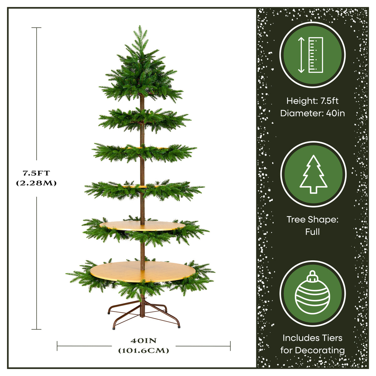 7.5 ft. Platform Slim Tree with Shelves - National Tree Company