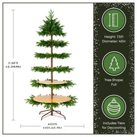 7.5 ft. Platform Slim Tree with Shelves - National Tree Company