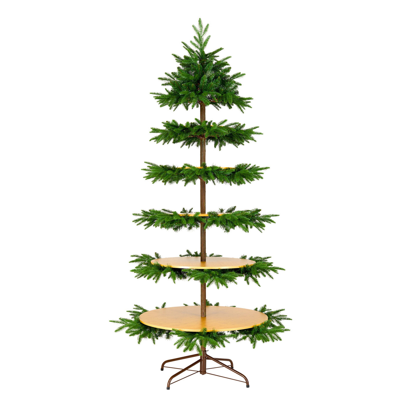 7.5 ft. Platform Slim Tree with Shelves - National Tree Company