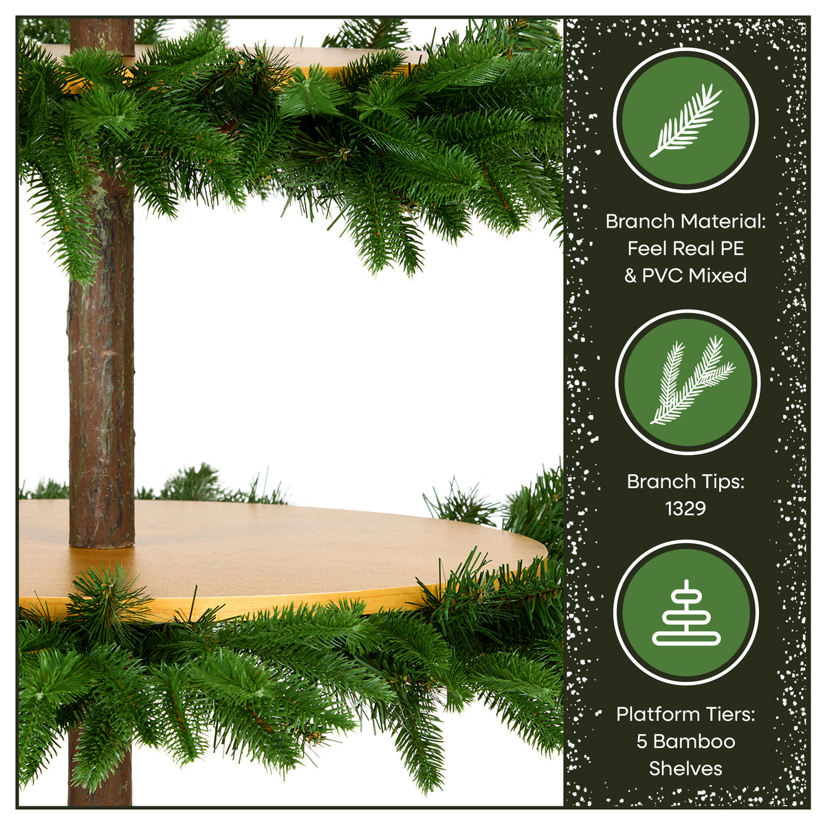 7.5 ft. Platform Slim Tree with Shelves - National Tree Company
