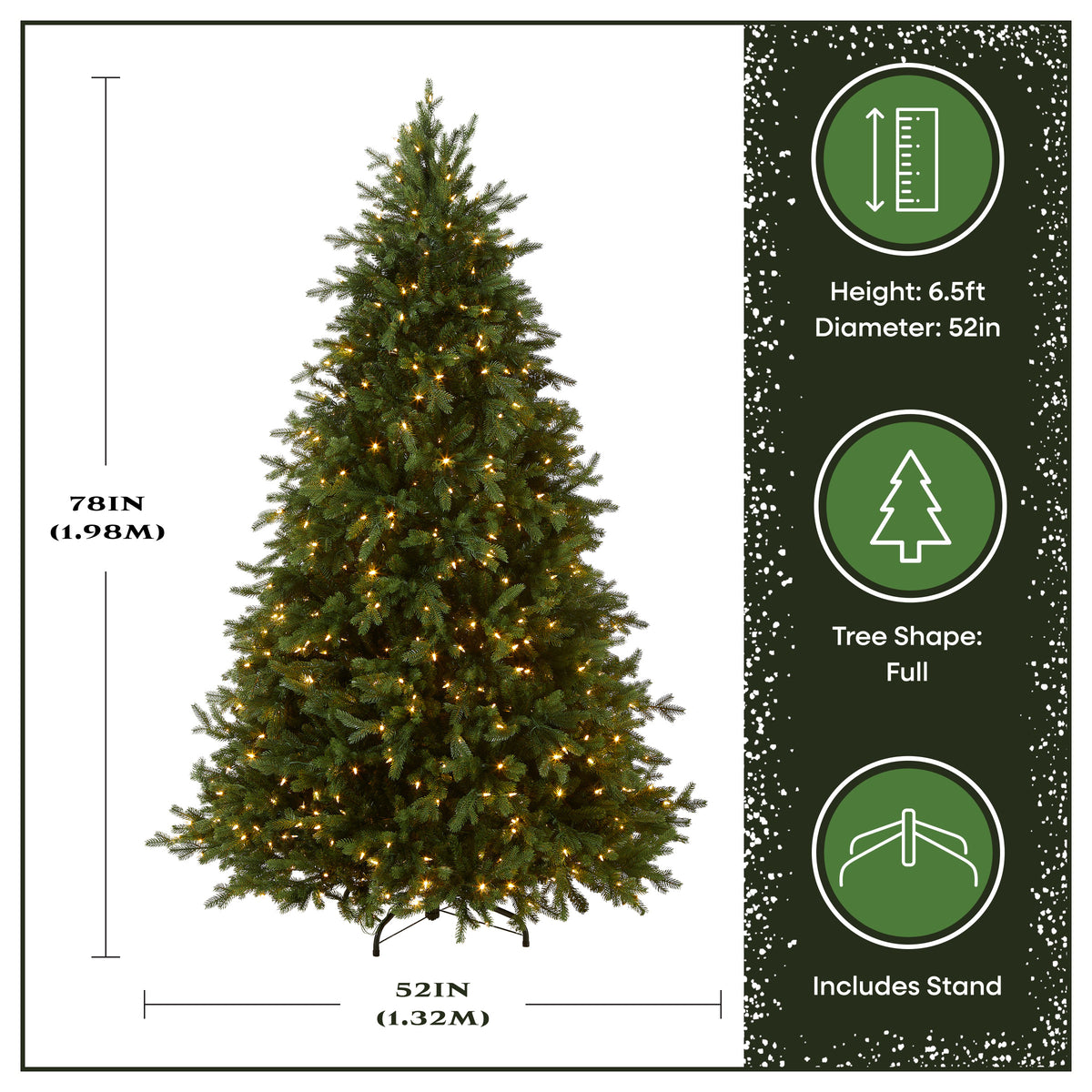 6.5 ft. Pre-Lit Princeton Fraser Fir Hinged Tree with  PowerConnect Dual Color LED Lights - National Tree Company
