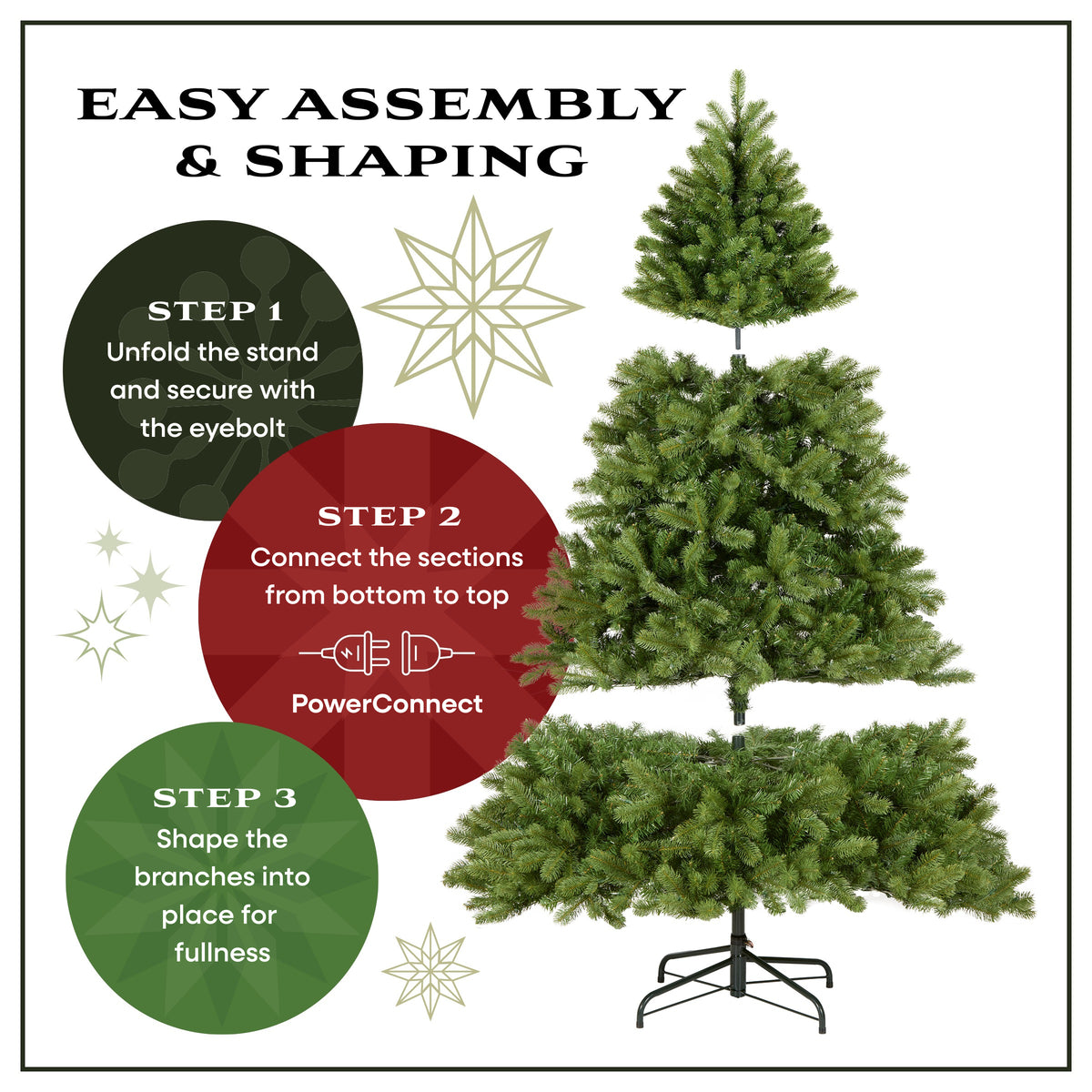 6.5 ft. Pre-Lit Princeton Fraser Fir Hinged Tree with  PowerConnect Dual Color LED Lights - National Tree Company